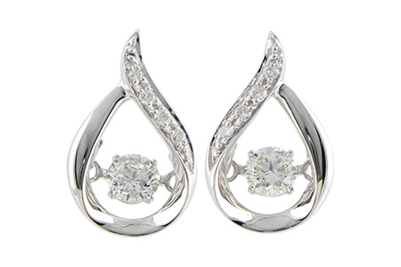 14K White Gold Diamond Earrings