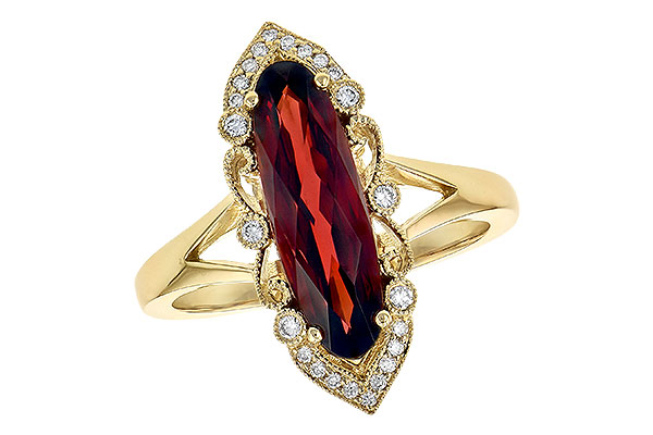 14K Yellow Gold Garnet Ring