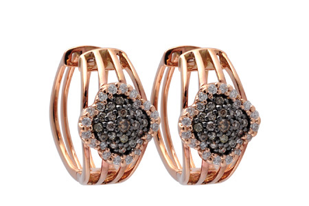 14K Rose Gold Diamond Earrings