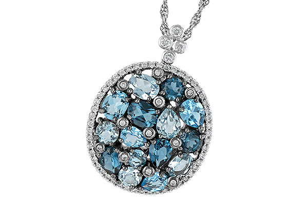 14K White Gold Topaz Necklace