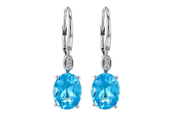 14K White Gold Topaz Earrings