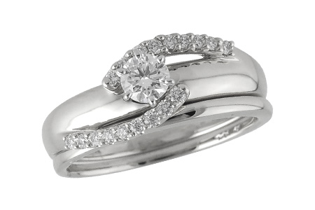 14K White Gold Diamond Wedding Set