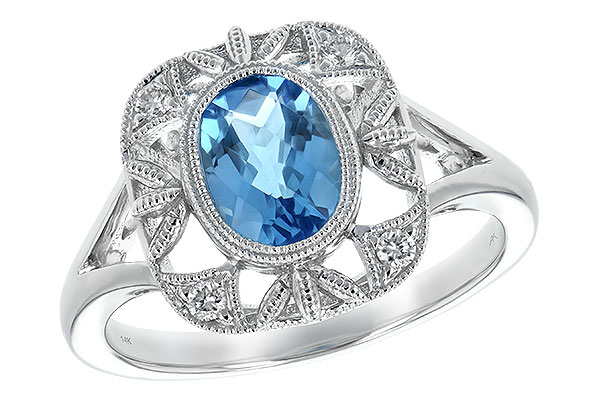 14K White Gold Topaz Ring