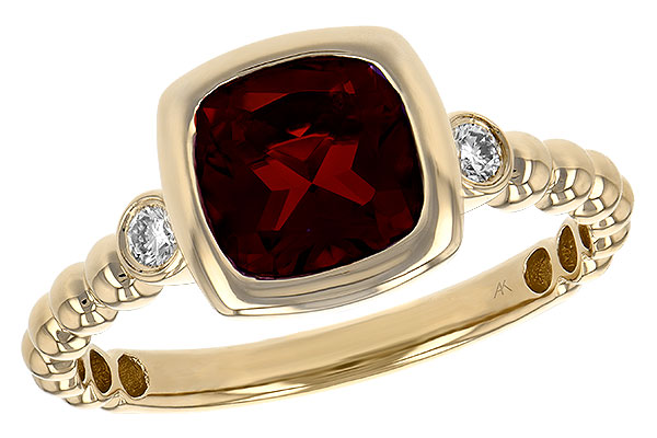 14K Yellow Gold Garnet Ring
