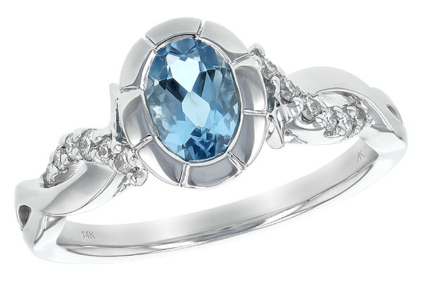 14K White Gold Topaz Ring