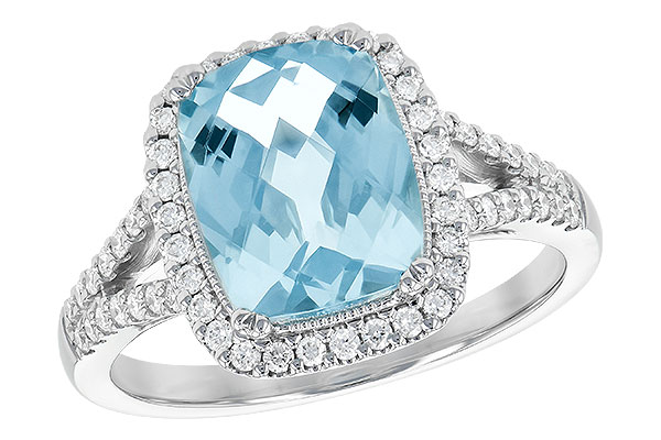 14K White Gold Aquamarine Ring