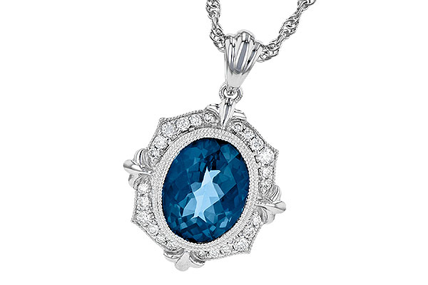 14K White Gold Topaz Necklace
