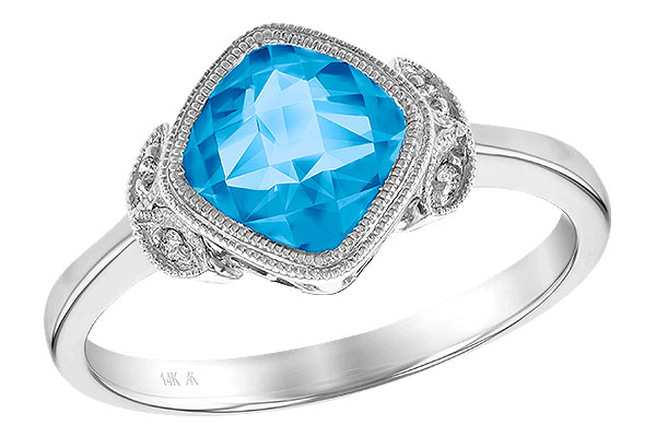 14K White Gold Topaz Ring