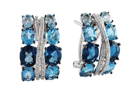 14K White Gold Topaz Earrings