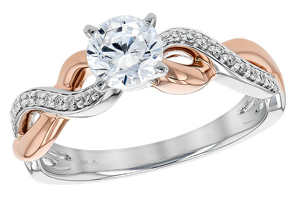 14K Two-Tone Diamond Semi-Mount Ring
