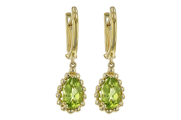 14K Yellow Gold Peridot Earrings
