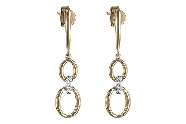14K Yellow Gold Diamond Earrings
