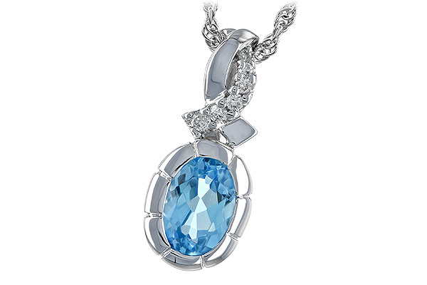 14K White Gold Topaz Necklace