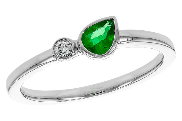 14K White Gold Emerald Ring