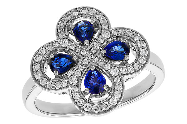 14K White Gold Sapphire Ring