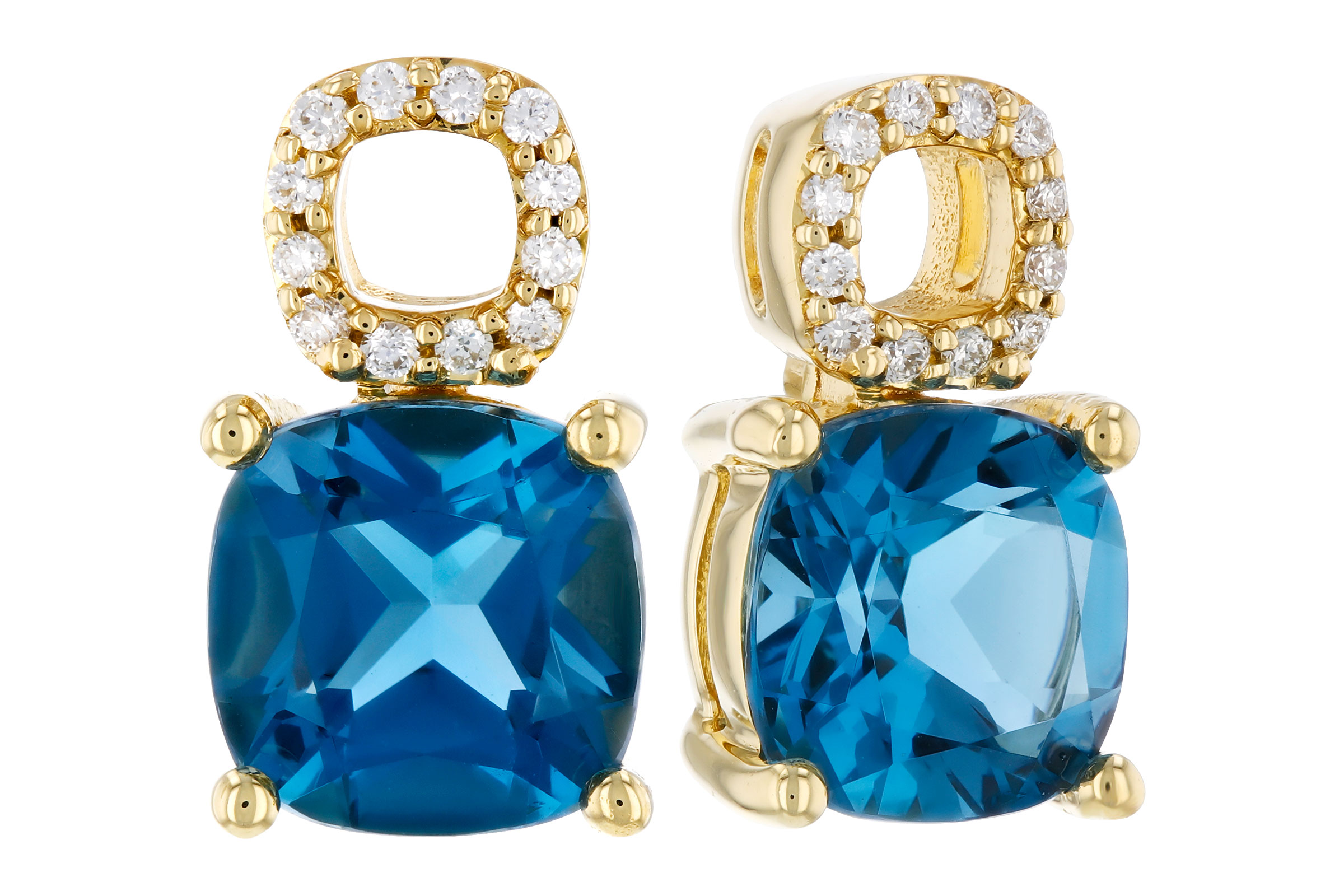 14K Yellow Gold Topaz Earrings