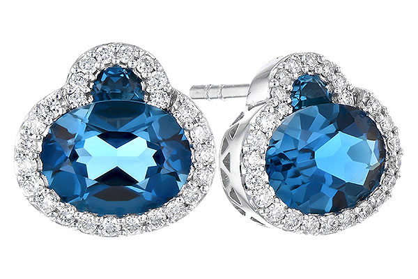 14K White Gold Topaz Earrings