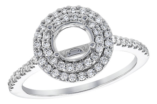 14K White Gold Diamond Semi-Mount Ring