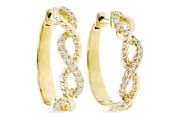 14K Yellow Gold Diamond Earrings