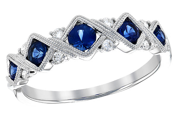 14K White Gold Sapphire Anniversary Band