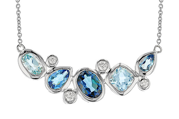 14K White Gold Topaz Necklace