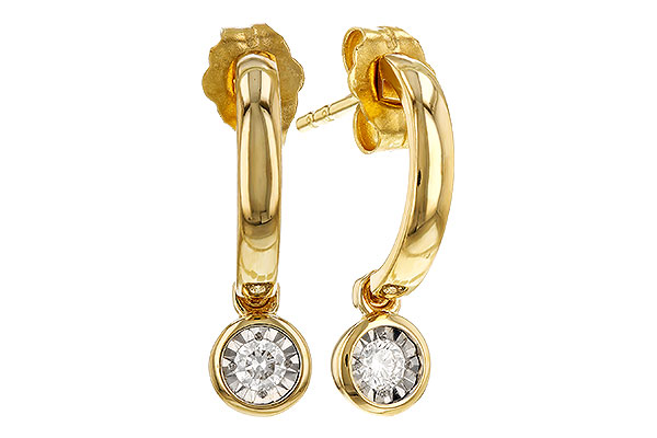 14K Yellow Gold Diamond Earrings