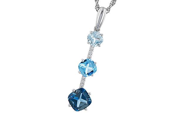 14K White Gold Topaz Necklace