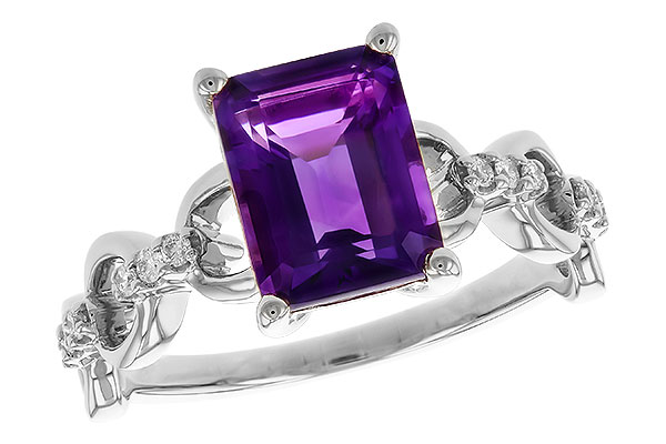 14K White Gold Amethyst Ring