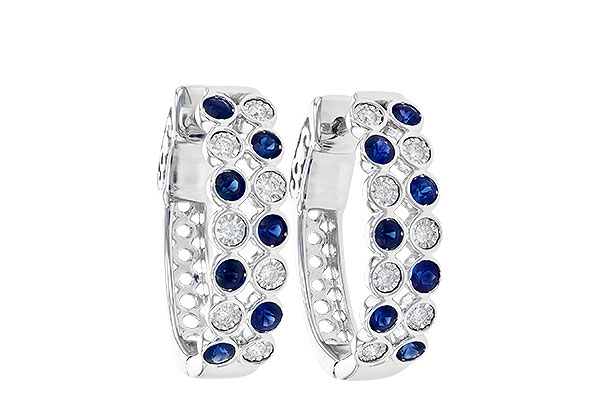 14K White Gold Sapphire Earrings