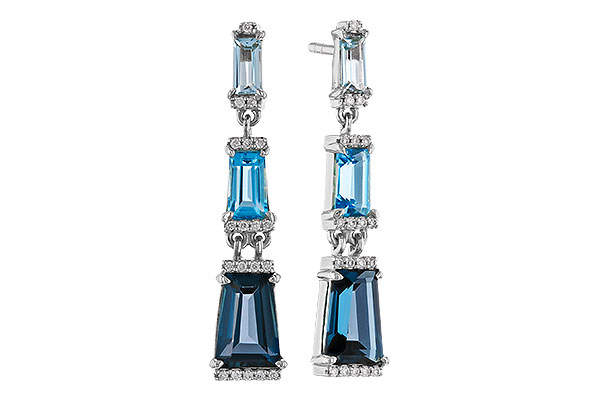 14K White Gold Topaz Earrings