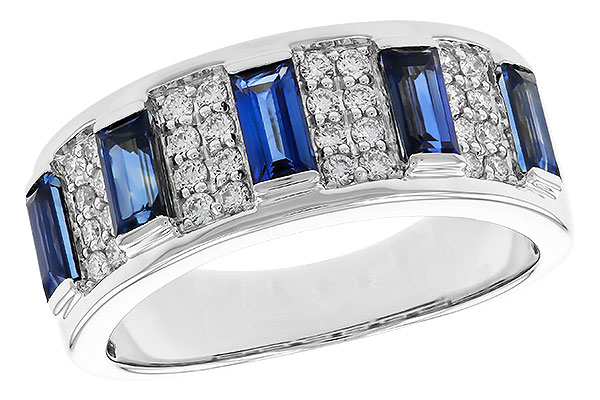14K White Gold Sapphire Anniversary Band
