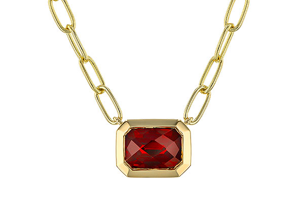 14K Yellow Gold Garnet Necklace