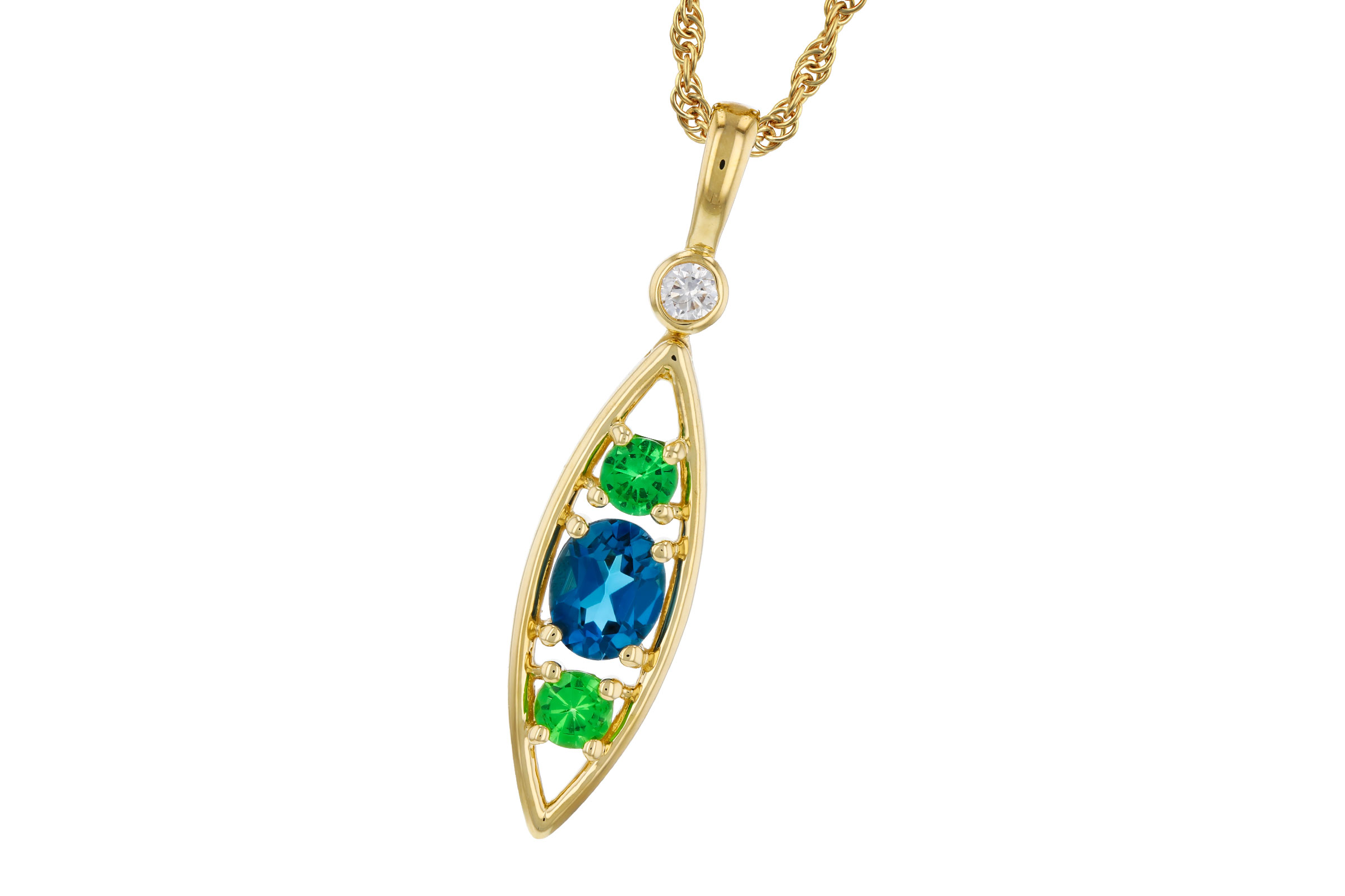 14K Yellow Gold Diamond Necklace