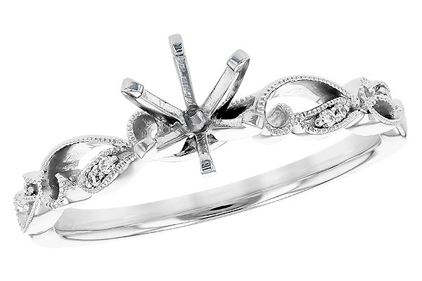14K White Gold Diamond Semi-Mount Ring