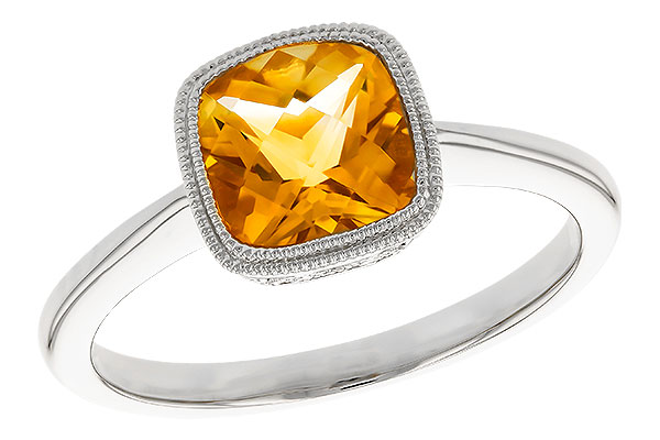 14K White Gold Citrine Ring