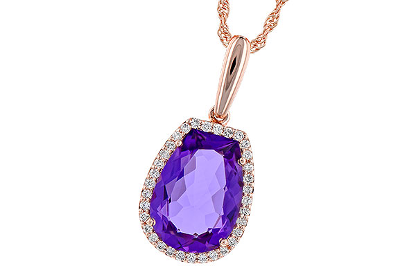 14K Rose Gold Amethyst Necklace