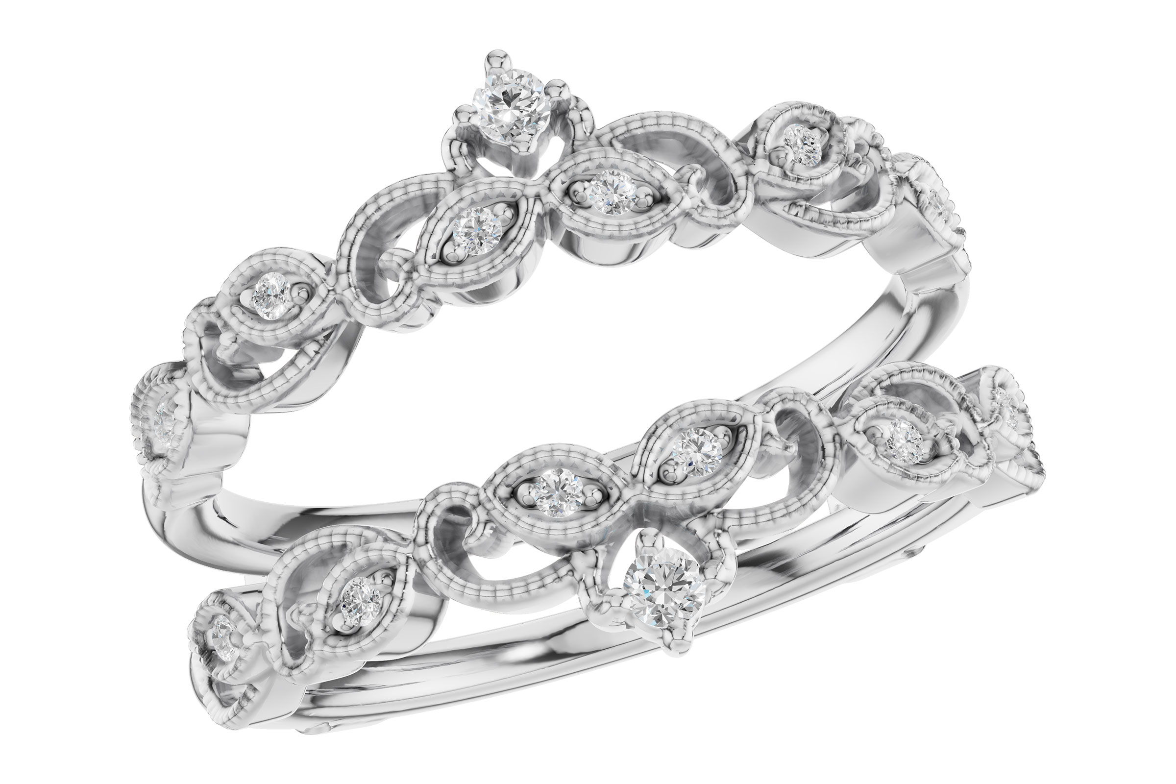 14K White Gold Diamond Ring Enhancer