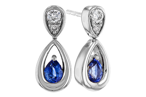 14K White Gold Sapphire Earrings