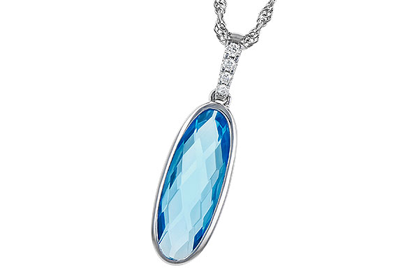 14K White Gold Topaz Necklace