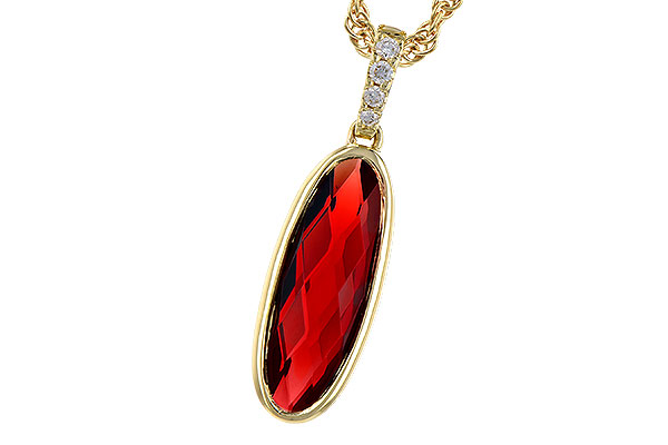 14K Yellow Gold Garnet Necklace