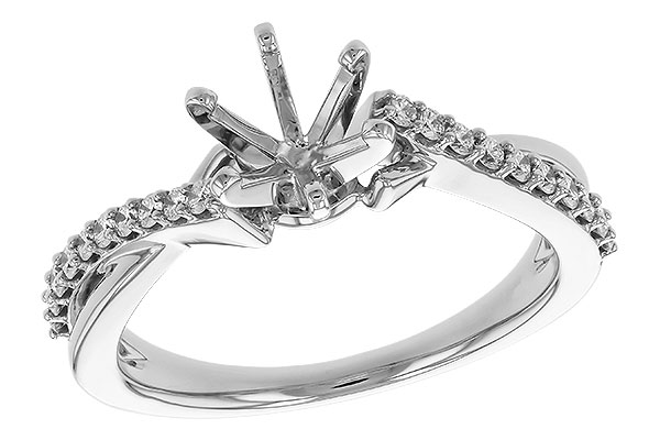14K White Gold Diamond Semi-Mount Ring