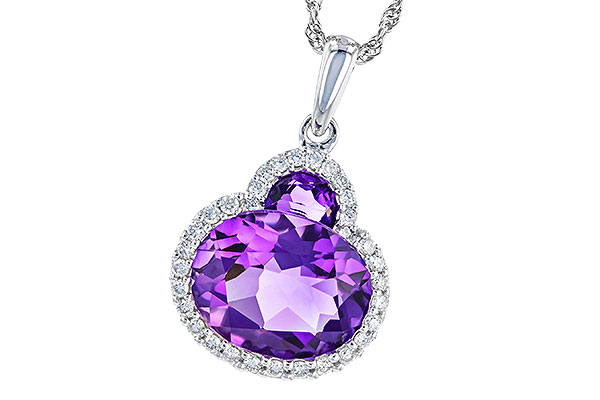 14K White Gold Amethyst Necklace