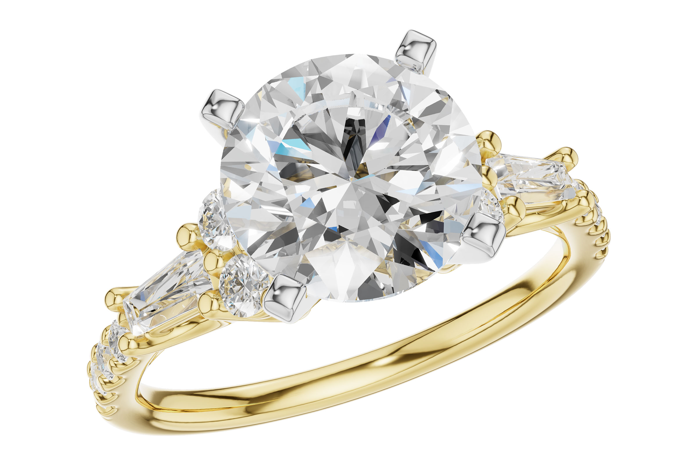 14K Yellow Gold Diamond Semi-Mount Ring