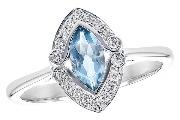 14K White Gold Aquamarine Ring