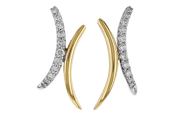 14K Two-Tone Diamond Earrings