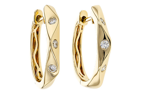 14K Yellow Gold Diamond Earrings