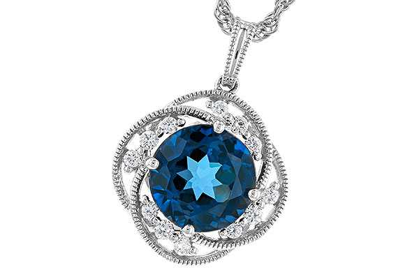 14K White Gold Topaz Necklace