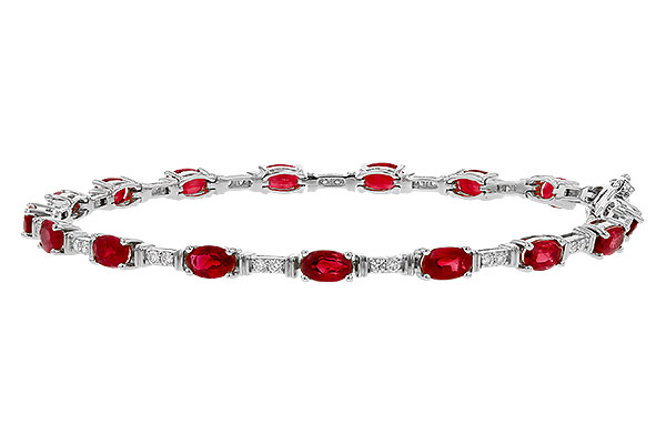 14K White Gold Ruby Bracelet