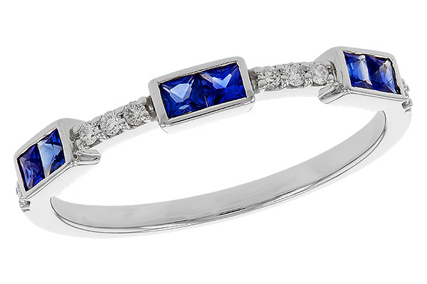 14K White Gold Sapphire Anniversary Band