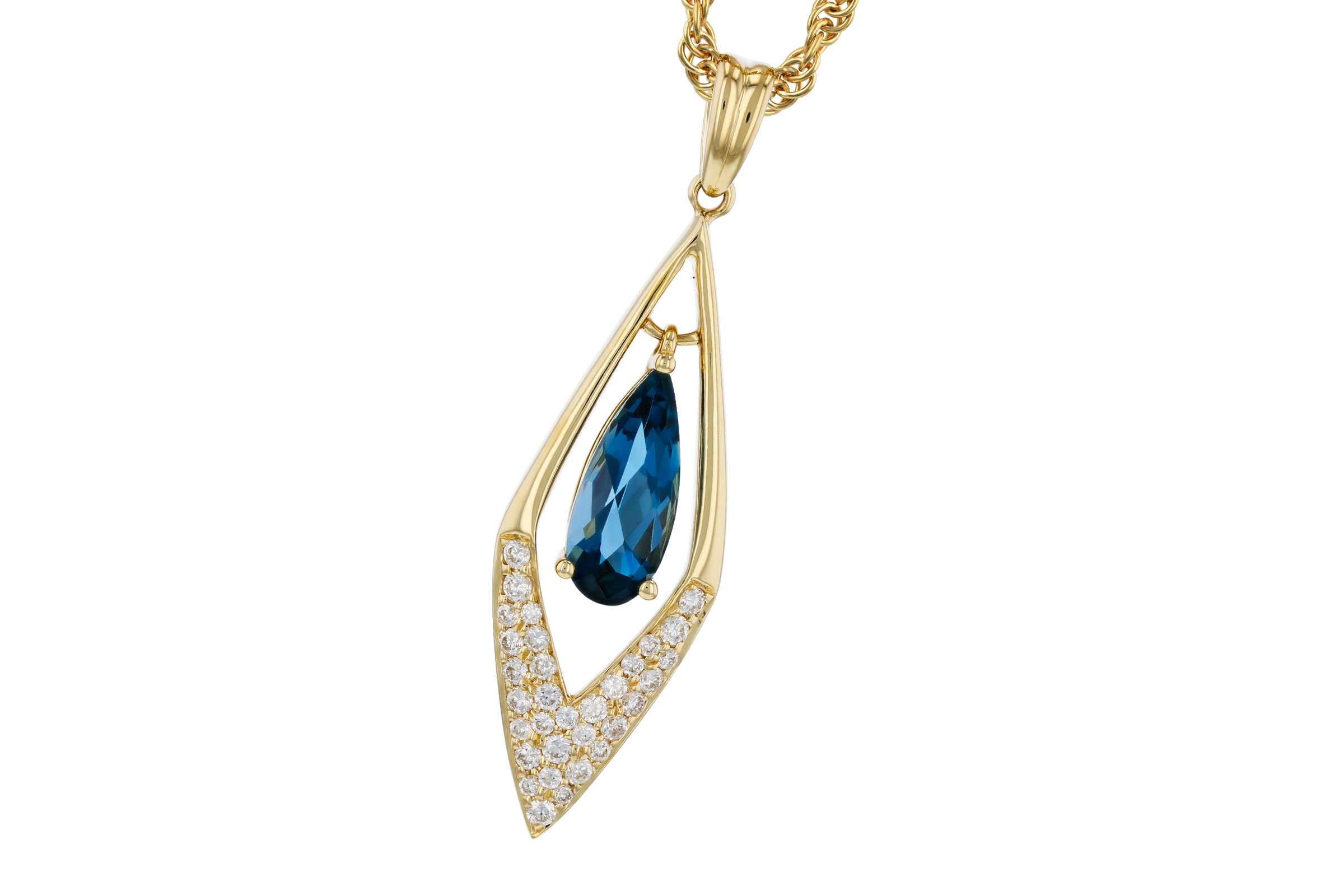 14K Yellow Gold Topaz Necklace